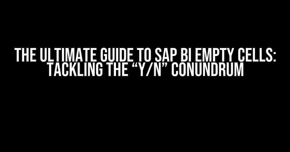 The Ultimate Guide to SAP BI Empty Cells: Tackling the “Y/N” Conundrum